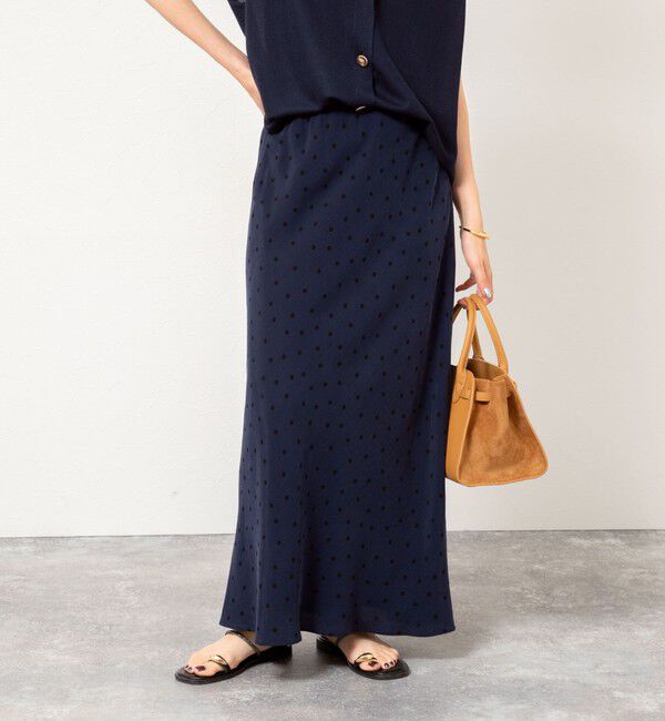 NOLLEY'S「ウォッシャブルドットプリントナロースカート」|スカート|