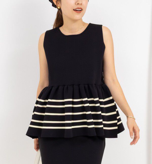 NOLLEY'S「《セットアップ対応》ミラノリブペプラムプルオーバーニット」|ニット・セーター|