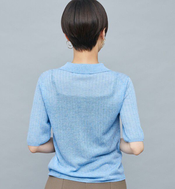 NOLLEY'S sophi「《手洗い可能》ワイドリブシアーポロ衿カーディガン」|カーディガン|