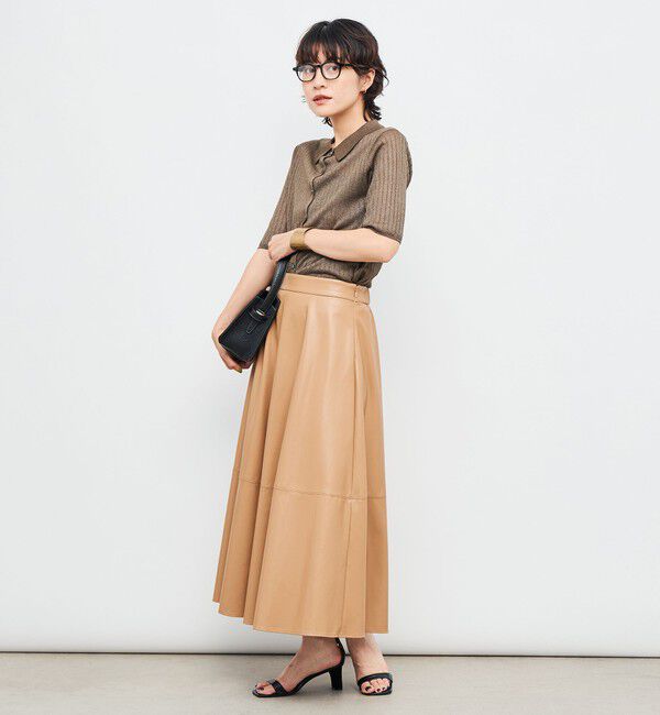 NOLLEY'S sophi「《手洗い可能》ワイドリブシアーポロ衿カーディガン」|カーディガン|