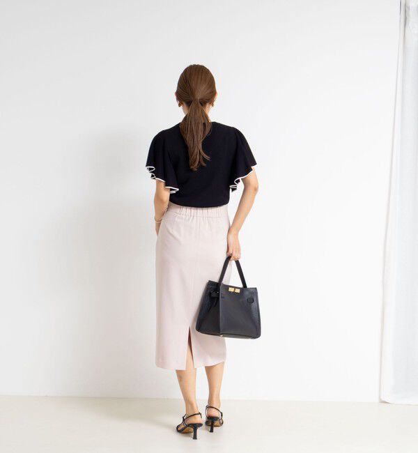 NOLLEY'S sophi「《手洗い可能》袖フリル配色プルオーバーニット」|ニット・セーター|