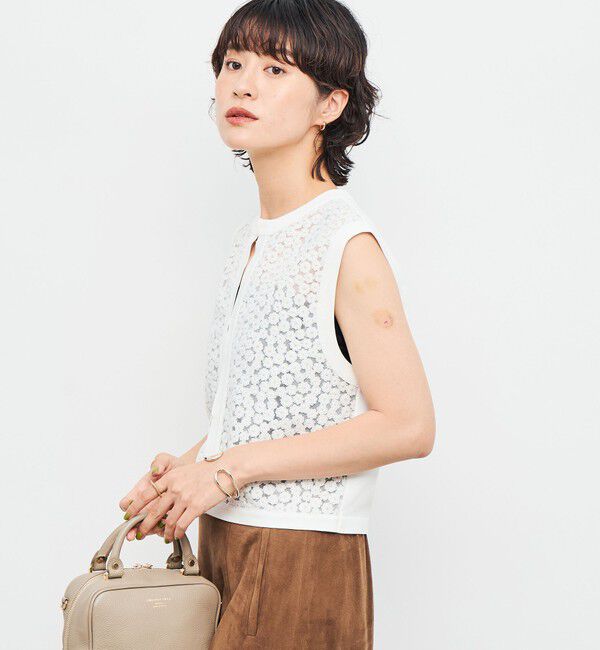 NOLLEY'S「《手洗い可能》フラワー刺繍生地ベスト」|ベスト・ジレ|