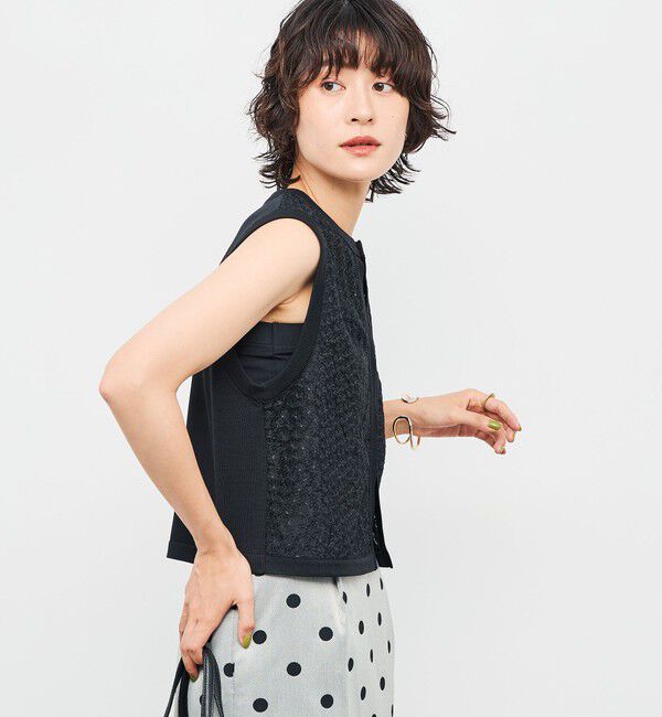 NOLLEY'S「《手洗い可能》フラワー刺繍生地ベスト」|ベスト・ジレ|