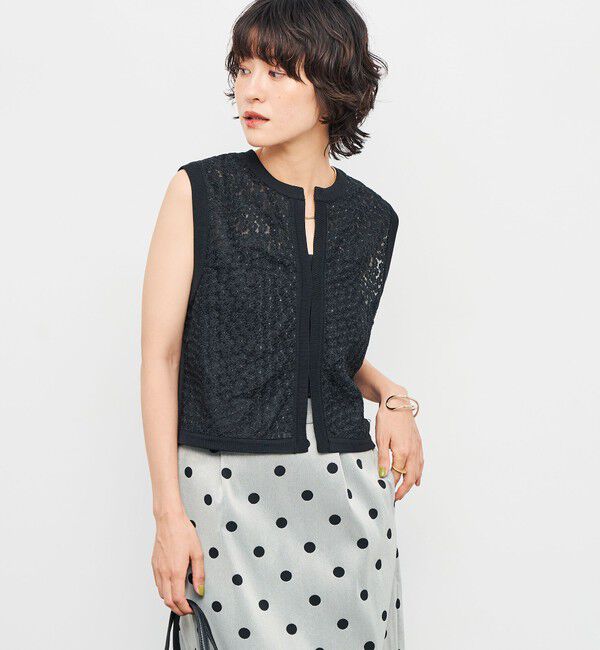 NOLLEY'S「《手洗い可能》フラワー刺繍生地ベスト」|ベスト・ジレ|