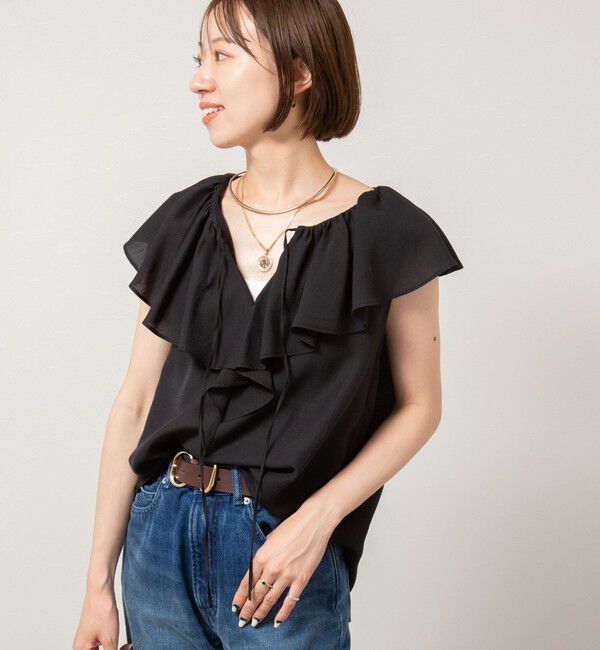 NOLLEY'S sophi「シアーラッフルノースリーブブラウス」|シャツ・ブラウス|