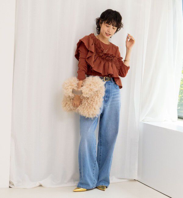 Rie Miller「3WAYリブフリルロンT」|Tシャツ・カットソー|