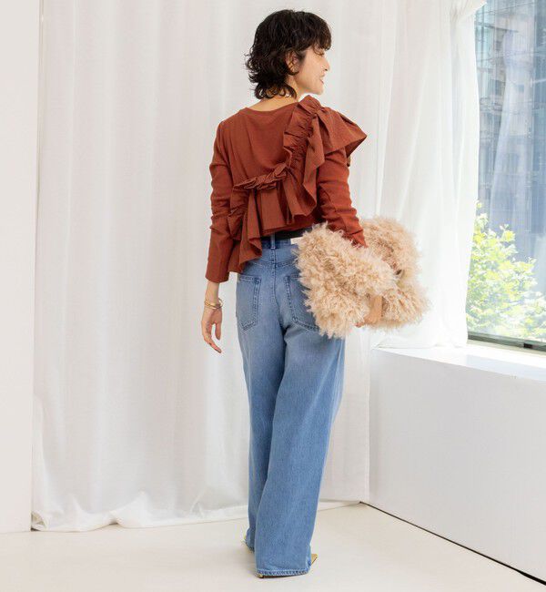 Rie Miller「3WAYリブフリルロンT」|Tシャツ・カットソー|