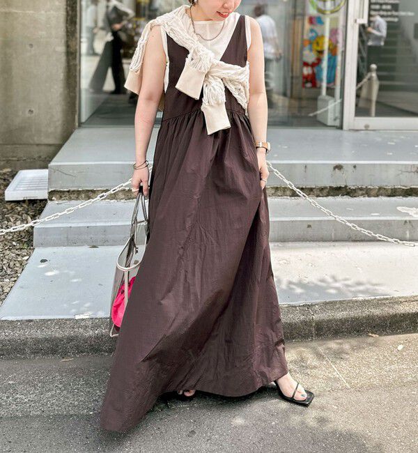 MAQWEL「【追加】【MAQWEL/マクウェル】ソフトタフタワンピース」|ワンピース|