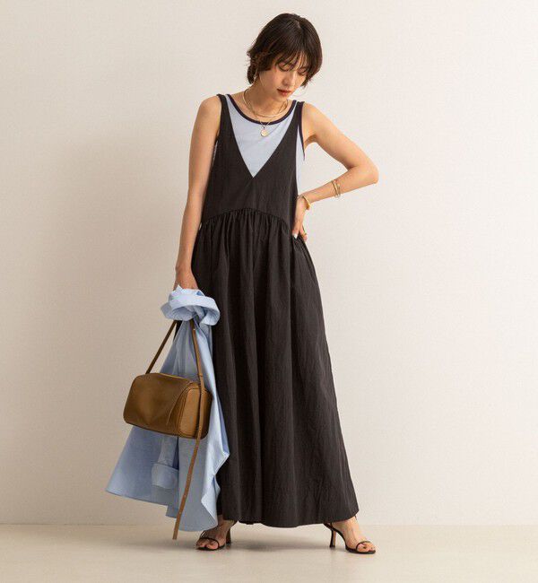 MAQWEL「【追加】【MAQWEL/マクウェル】ソフトタフタワンピース」|ワンピース|