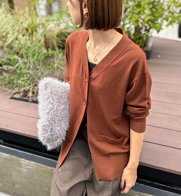 Rie Miller「《手洗い可能》《セットアップ対応》BIGシルエットVネックカーディガン」|カーディガン|