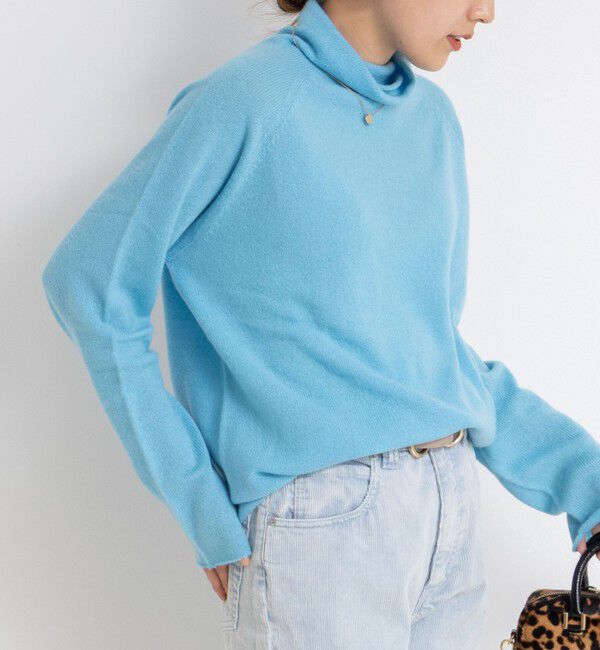 Rie Miller「【WEB&一部店舗限定】PUREカシミヤタートルネックニット」|ニット・セーター|サックス