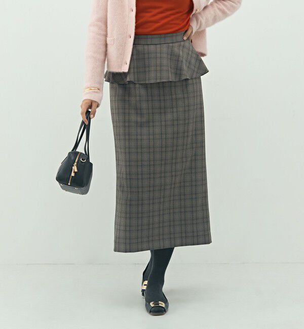 NOLLEY'S「ウォッシャブルペプラムタイトミディスカート」|タイト|