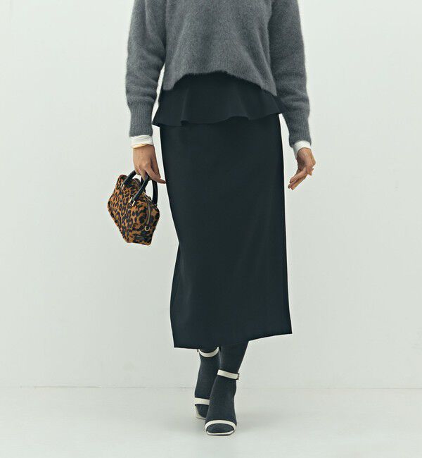 NOLLEY'S「ウォッシャブルペプラムタイトミディスカート」|タイト|
