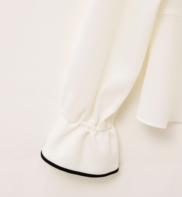 NOLLEY'S「《セットアップ対応》ウォッシャブルストレッチジョーゼットボウタイ風ペプラムブラウス」|シャツ・ブラウス|