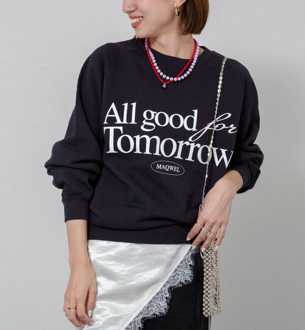 MAQWEL「【MAQWEL/マクウェル】《セットアップ対応》ウォッシャブルAgfT SWEAT」|スウェット・ジャージ|ネイビー