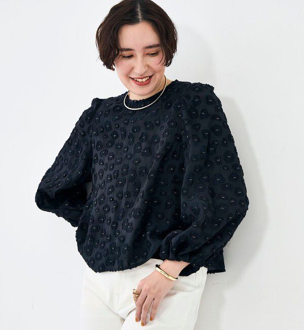 NOLLEY'S「【KIRYU】ウォッシャブル花柄ジャガードブラウス」|シャツ・ブラウス|
