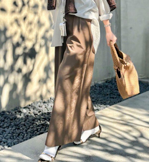 NOLLEY'S「ウォッシャブルエクセルテックタンブラー2タックワイドパンツ」|その他|ブラウン