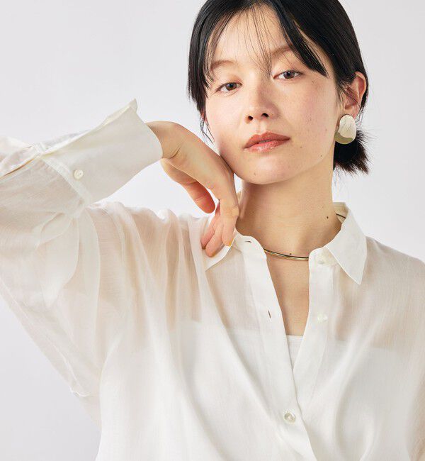 NOLLEY'S sophi「ウォッシャブルフィブリルラミーマルチウェイシャツ」|シャツ・ブラウス|