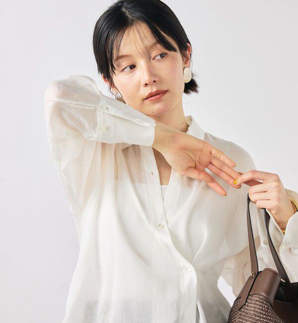NOLLEY'S sophi「ウォッシャブルフィブリルラミーマルチウェイシャツ」|シャツ・ブラウス|