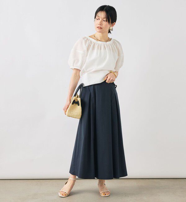 NOLLEY'S「ウォッシャブル袖ボリュームサッカーブラウス」|シャツ・ブラウス|