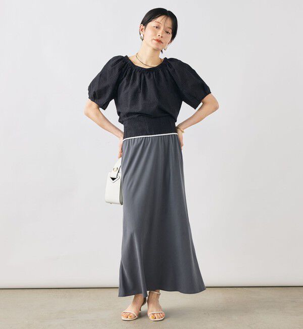 NOLLEY'S「ウォッシャブル袖ボリュームサッカーブラウス」|シャツ・ブラウス|