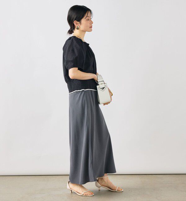 NOLLEY'S「ウォッシャブル袖ボリュームサッカーブラウス」|シャツ・ブラウス|