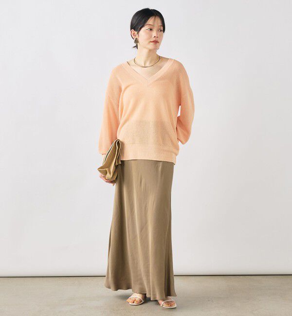 NOLLEY'S sophi「ウォッシャブルキュプラサテンナロースカート」|フレア|