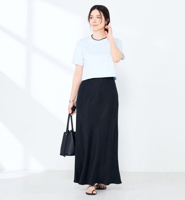 NOLLEY'S sophi「ウォッシャブルキュプラサテンナロースカート」|フレア|