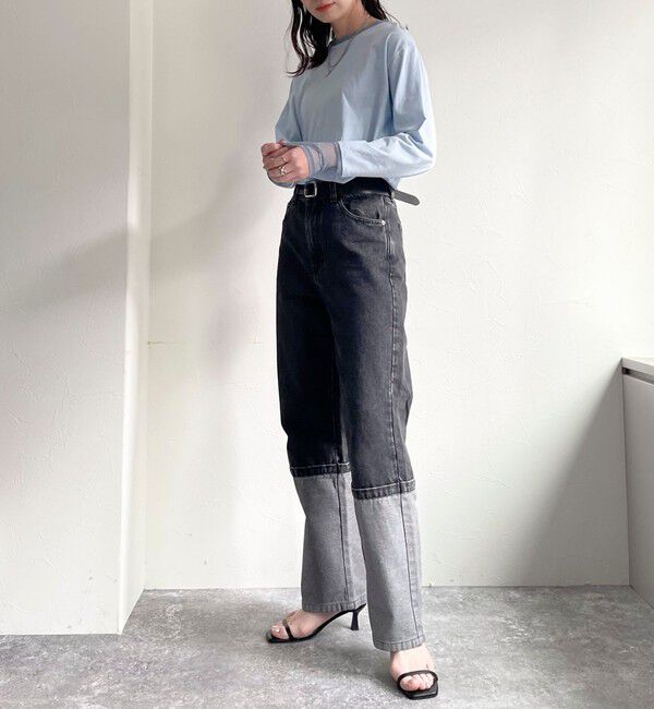 fredy emue「ロングロールアップデニムパンツ」|デニム|