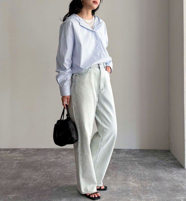 fredy emue「ストライプフーディーシャツ」|シャツ・ブラウス|