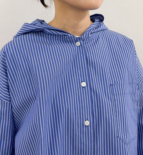 fredy emue「ストライプフーディーシャツ」|シャツ・ブラウス|