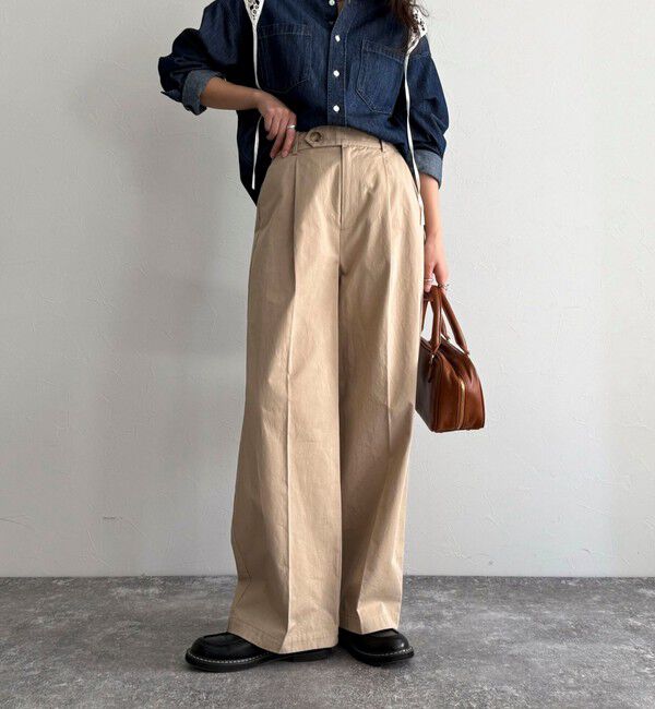 fredy emue「【低身長サイズ34有り】チノタックパンツ」|チノ|