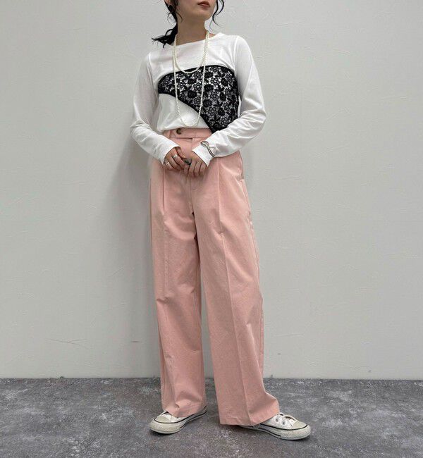 fredy emue「【低身長サイズ34有り】チノタックパンツ」|チノ|