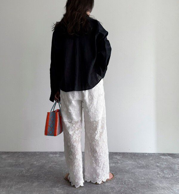 fredy emue「3D刺繍スカラップイージーパンツ」|チノ|