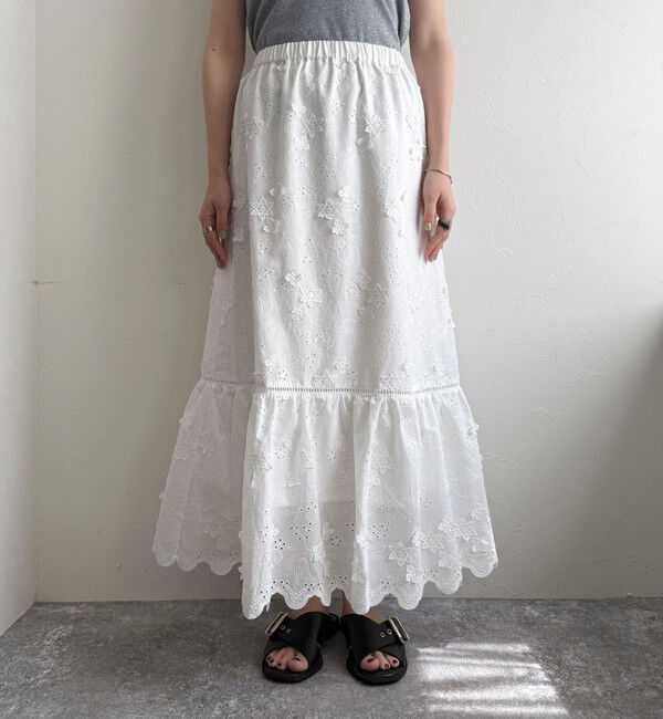 fredy emue「コットンレースギャザースカート」|スカート|