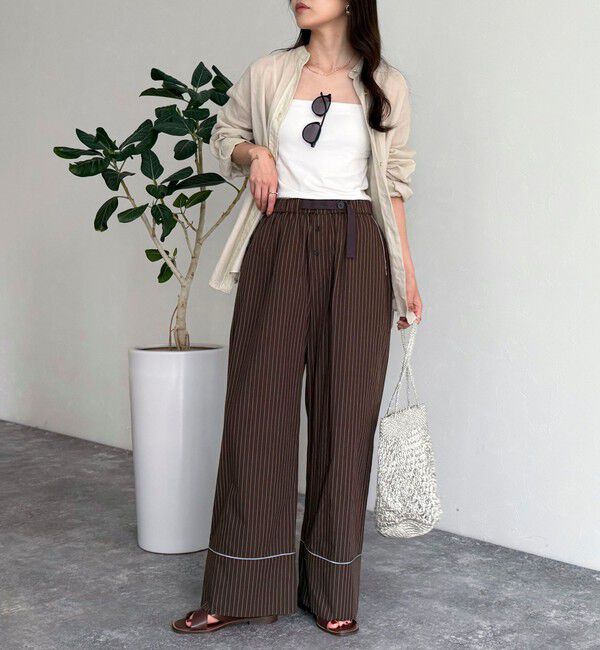 fredy emue「ストライプパジャマパンツ」|チノ|