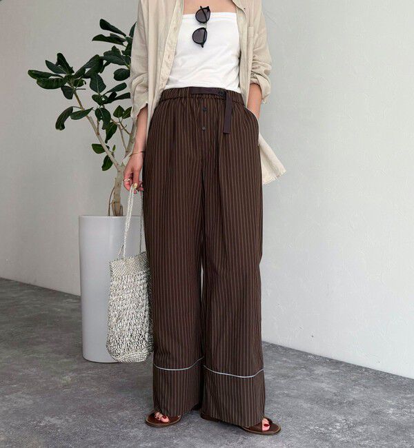 fredy emue「ストライプパジャマパンツ」|チノ|