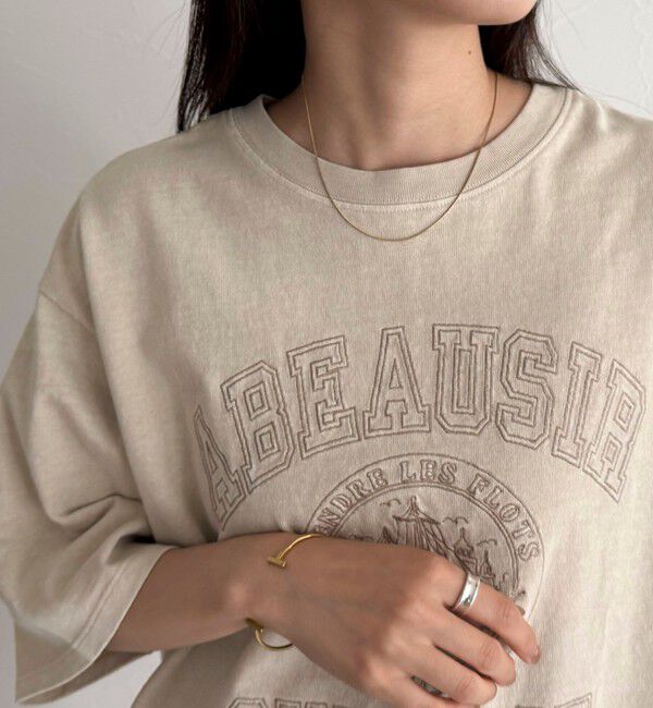 fredy emue「ピグメント刺繍クロップドTシャツ」|Tシャツ・カットソー|