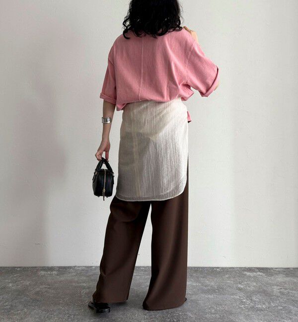 fredy emue「ピグメント刺繍クロップドTシャツ」|Tシャツ・カットソー|