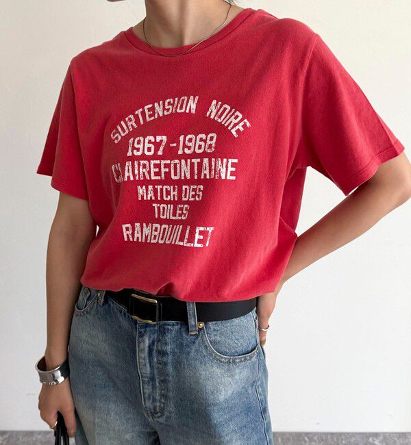 fredy emue「ヴィンテージライクピグメントTシャツ」|Tシャツ・カットソー|レッド