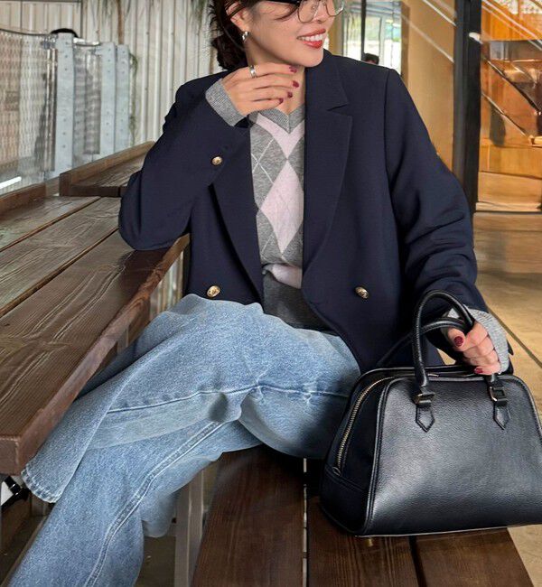 fredy emue「【3サイズ展開/オンオフ使える】ダブルブレストジャケット」|テーラードジャケット|