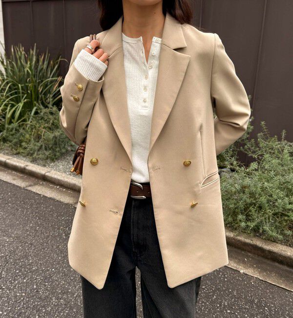 fredy emue「【3サイズ展開/オンオフ使える】ダブルブレストジャケット」|テーラードジャケット|