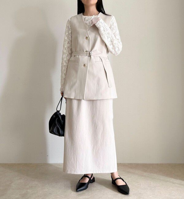 fredy emue「【セットアップ対応】パウダリーツイルイージータイトスカート」|タイト|