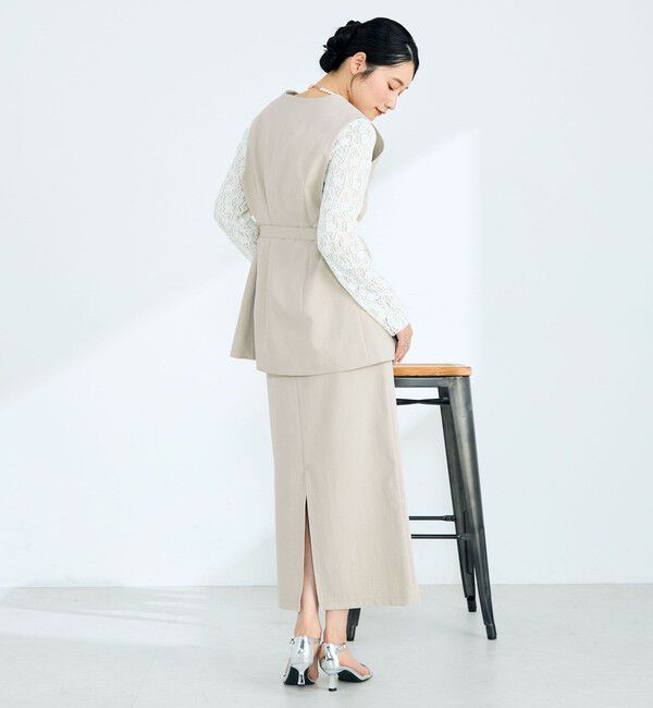 fredy emue「【セットアップ対応】パウダリーツイルイージータイトスカート」|タイト|