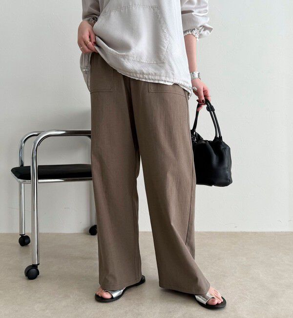 fredy emue「【接触冷感&times;UVカット/マルチ機能】ドライオックスセミワイドイージーパンツ」|チノ|