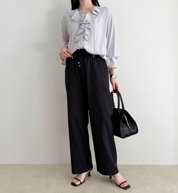 fredy emue「【接触冷感&times;UVカット/マルチ機能】ドライオックスセミワイドイージーパンツ」|チノ|