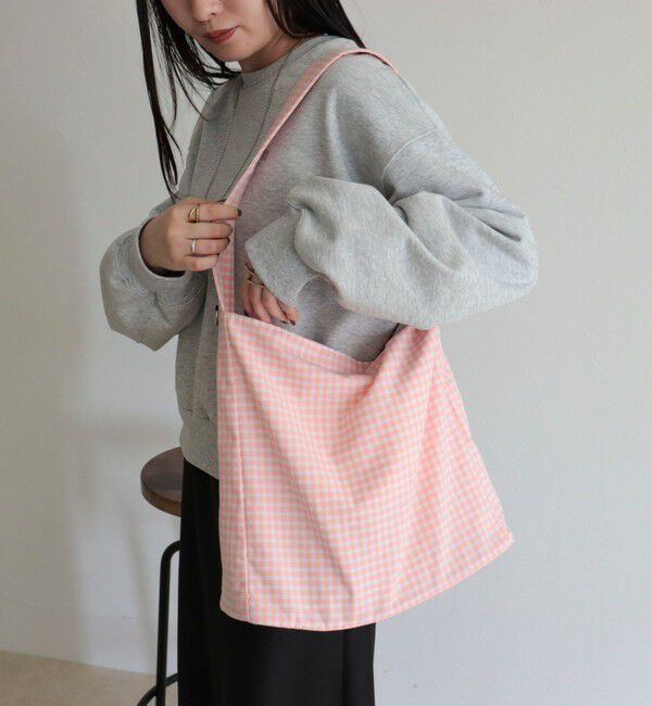 fredy emue「ストライプ/ギンガムワンショルバッグ」|ショルダー・メッセンジャー|ピンク系その他