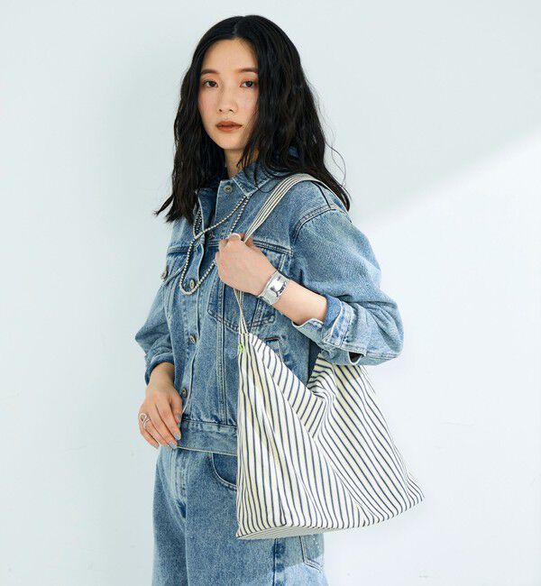 fredy emue「ストライプ/ギンガムワンショルバッグ」|ショルダー・メッセンジャー|ブラック系その他2