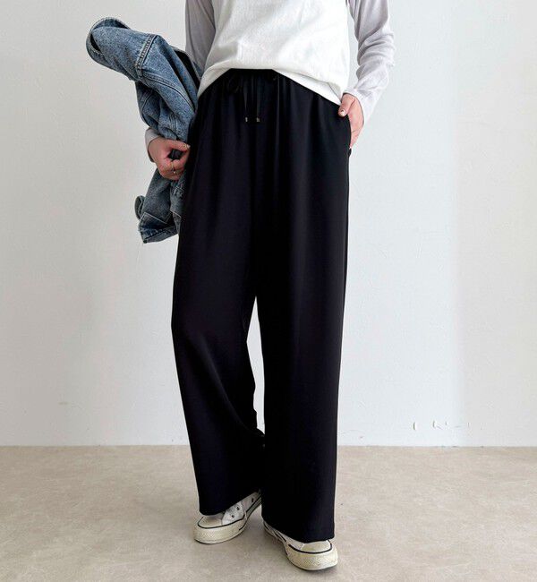 fredy emue「【4サイズ展開/リピーター続出！】とろみツイルストレートイージーパンツ」|チノ|