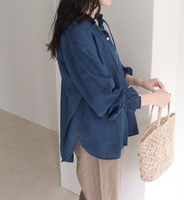 fredy emue「シアーデニムフリルカラーブラウス」|シャツ・ブラウス|